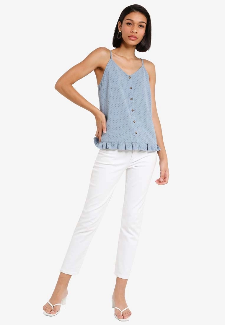ZALORA BASICS Mini Ruffle Hem Button Detail Top - Billede 4