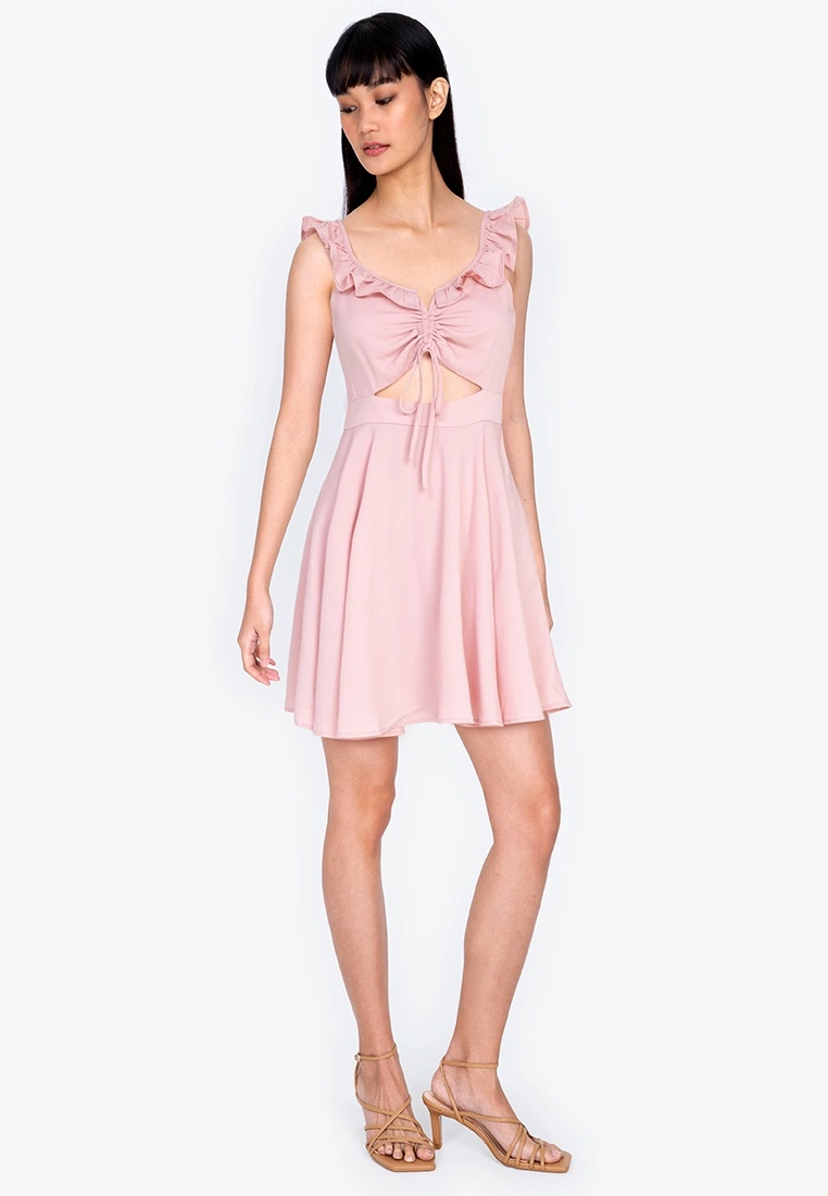 ZALORA BASICS Floral Gather Front Ruffle Mini Dress - Billede 4