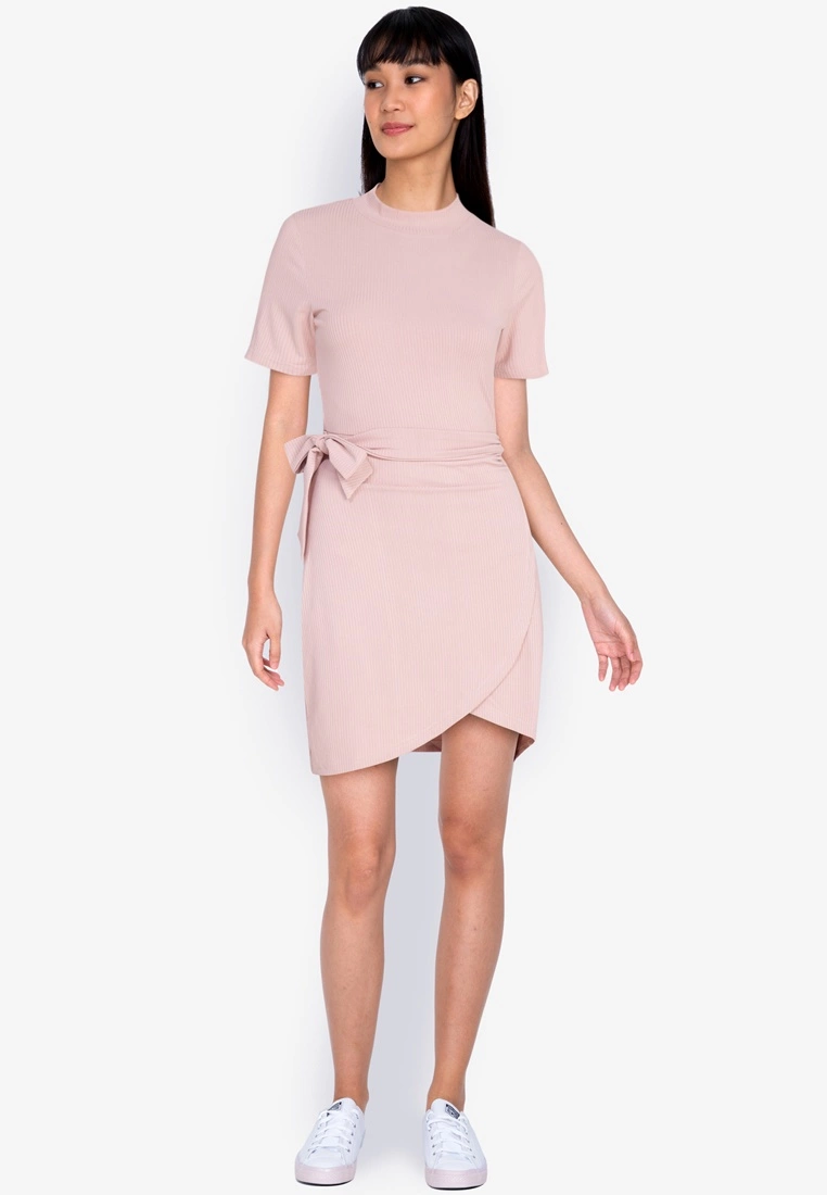 ZALORA BASICS Turtle-Neck Fake Wrap Dress - Billede 4