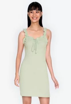 ZALORA BASICS Front Ruched Bust Mini Dress