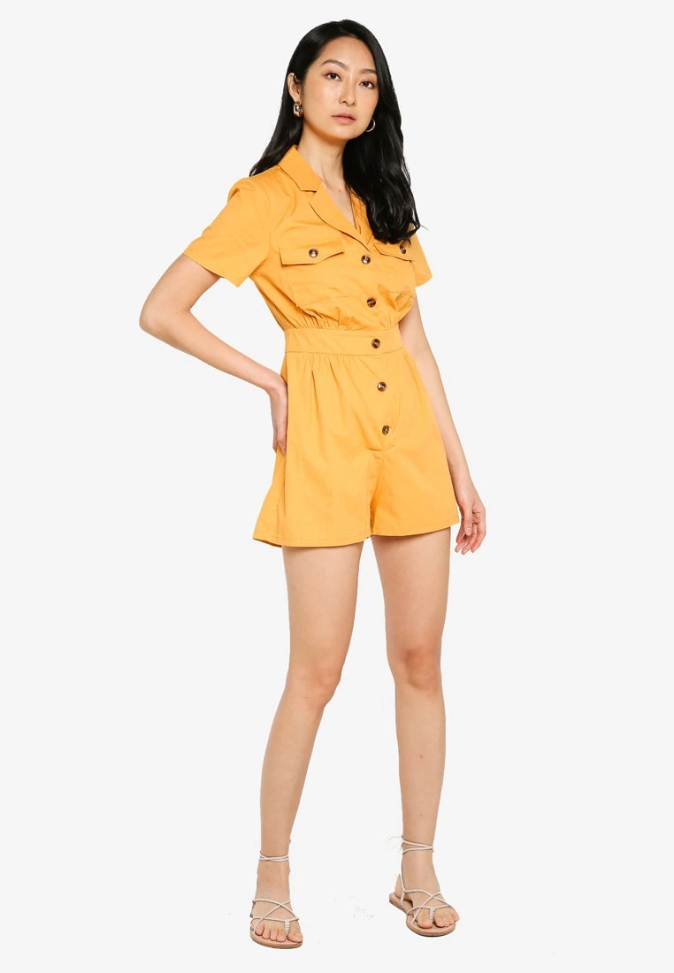 ZALORA BASICS Camp Collar Playsuit - Billede 4
