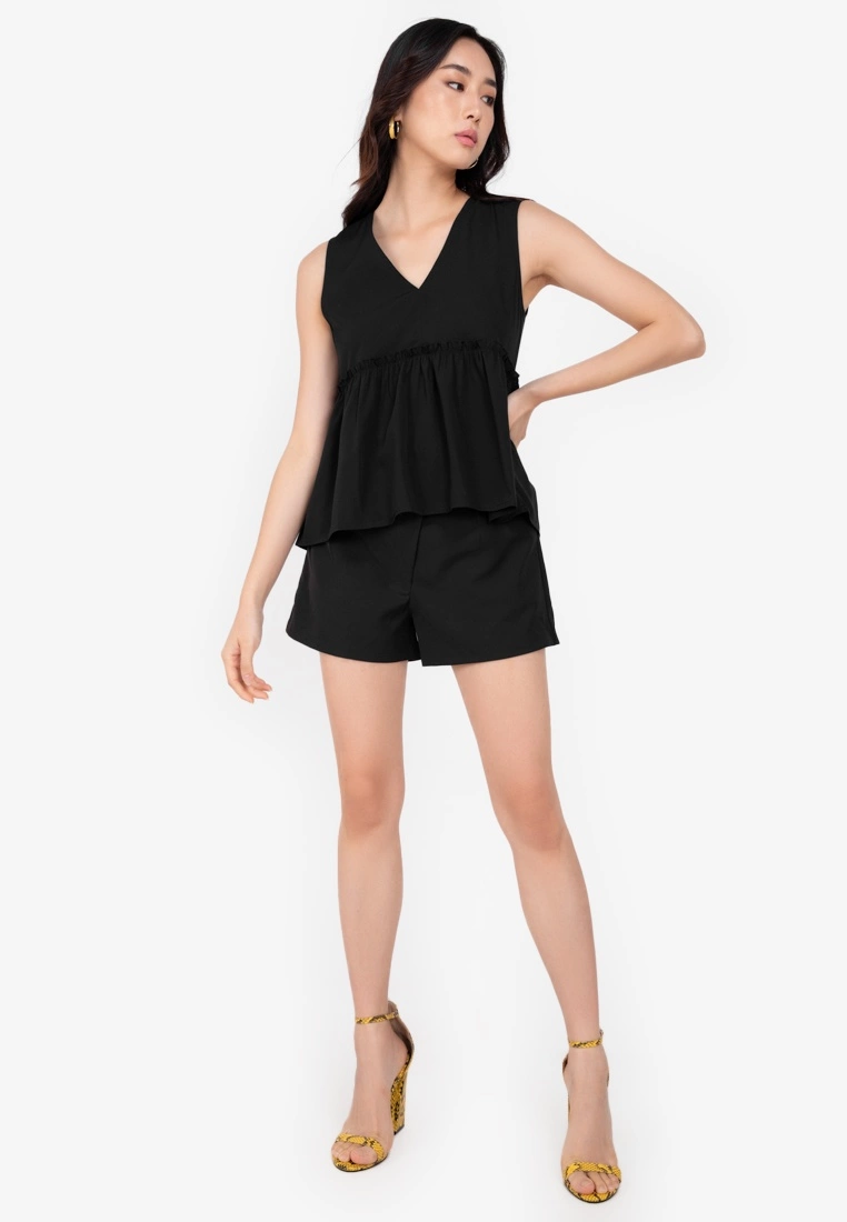 ZALORA BASICS Frill Detail Sleeveless Babydoll Top - Billede 4