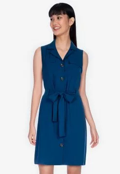 ZALORA BASICS Sleeveless Button Down Dress