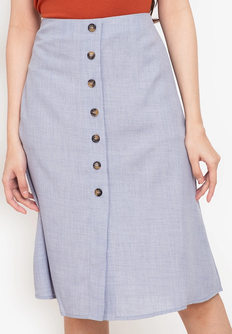 ZALORA BASICS Basic Button Through Midi Skirt - Billede 3