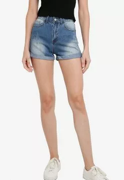 ZALORA BASICS Rollover Hem Denim Shorts