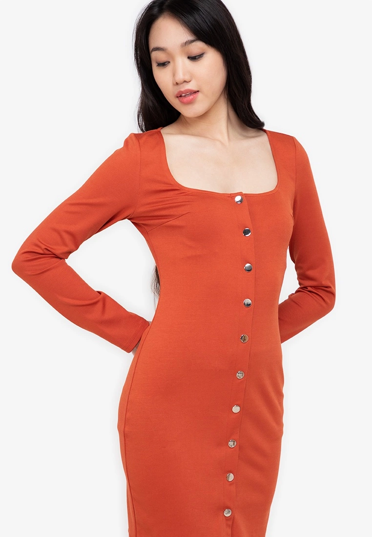 ZALORA BASICS Long Sleeve Button Down Mini Dress - Billede 3