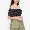 ZALORA BASICS Frill Detail Off Shoulder Top