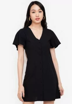 ZALORA BASICS Flare Sleeve Mini Dress