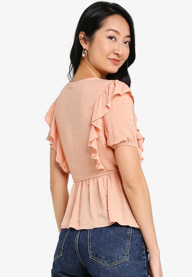 ZALORA BASICS Ruffle Detail Wrap Top - Billede 2