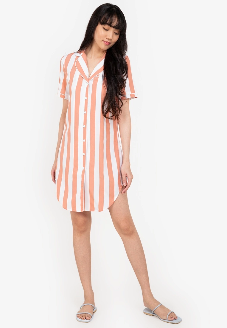 ZALORA BASICS Lounge Button Short Sleeve Dress - Billede 4