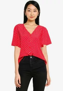 ZALORA BASICS Button Down Frill Sleeves Blouse