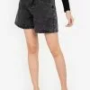 ZALORA BASICS Acid Wash Denim Mom Shorts