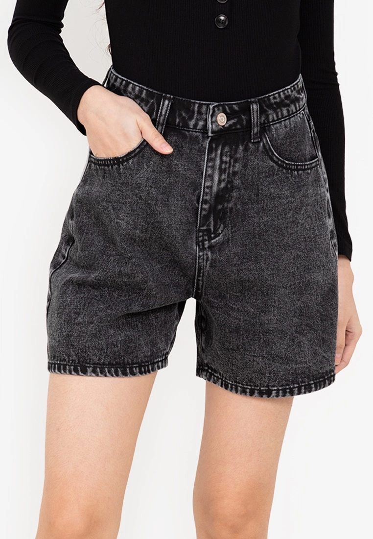 ZALORA BASICS Acid Wash Denim Mom Shorts - Billede 3
