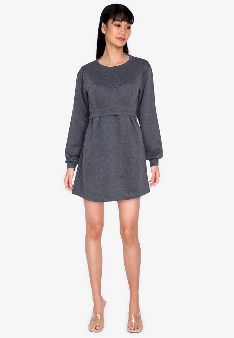 ZALORA BASICS Corset Detail Sweater Dress - Billede 4