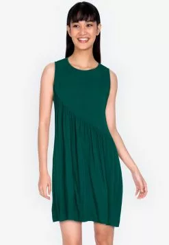 ZALORA BASICS Basic Asymmetric Frill Sleeveless Dress
