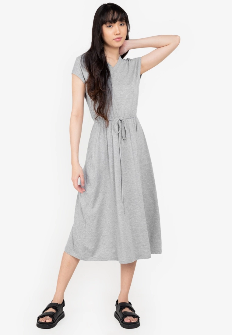 ZALORA BASICS Basic Drawstring Waist Midi Dress - Billede 4