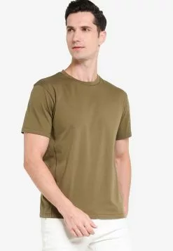 ZALORA BASICS Drop Sleeve Contrast Stitch T-shirt