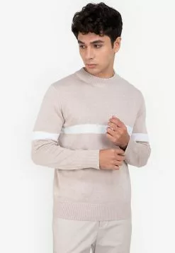 ZALORA BASICS Contrast Stripe Knitted Jumper