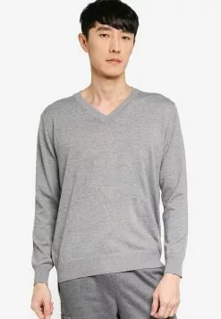 ZALORA BASICS Basic V Neck Knitted Jumper
