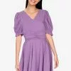 ZALORA BASICS Ruched Waist Fit & Flare Dress