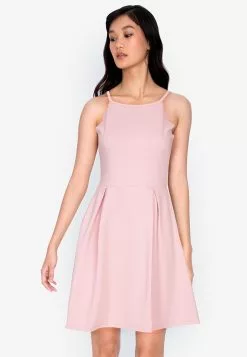 ZALORA BASICS Scallop Detail Pleated Dress