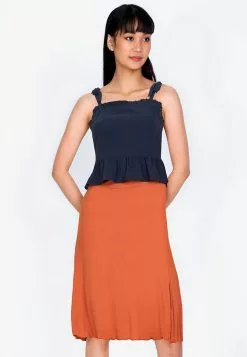 ZALORA BASICS Tie Straps Peplum Top