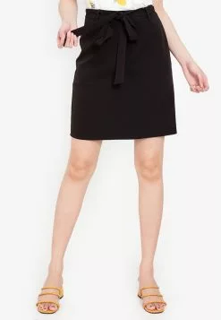 ZALORA BASICS Basic Tie Front Mini Skirt