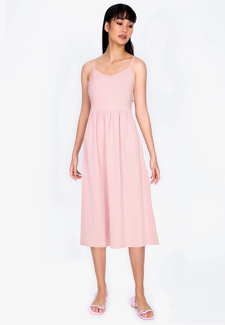 ZALORA BASICS Cami Midi Fit & Flare Dress