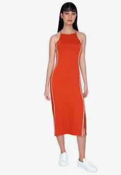 ZALORA BASICS Contrast Piping Midi Dress with Slit