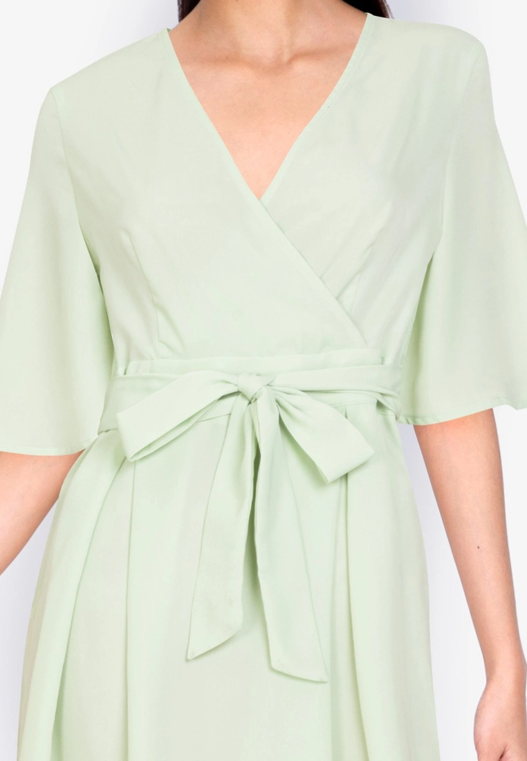 ZALORA BASICS Flare Sleeve Pleated Mini Dress - Billede 3