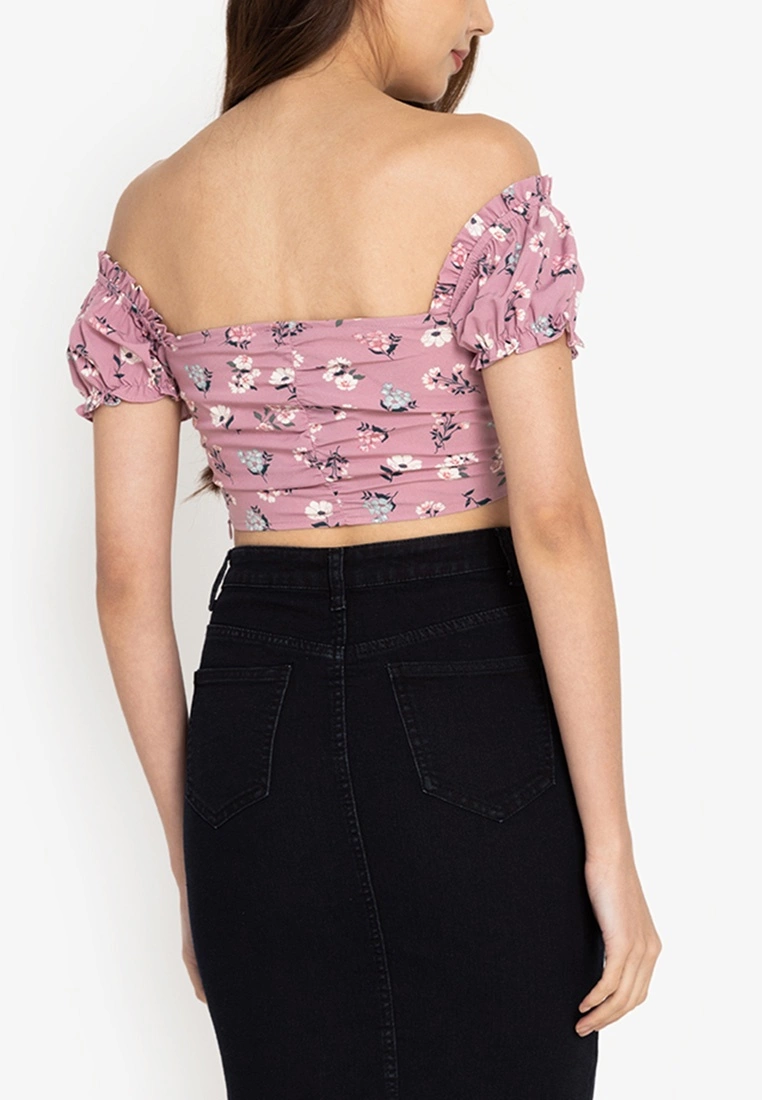 ZALORA BASICS Ruched Front Crop Top - Billede 2