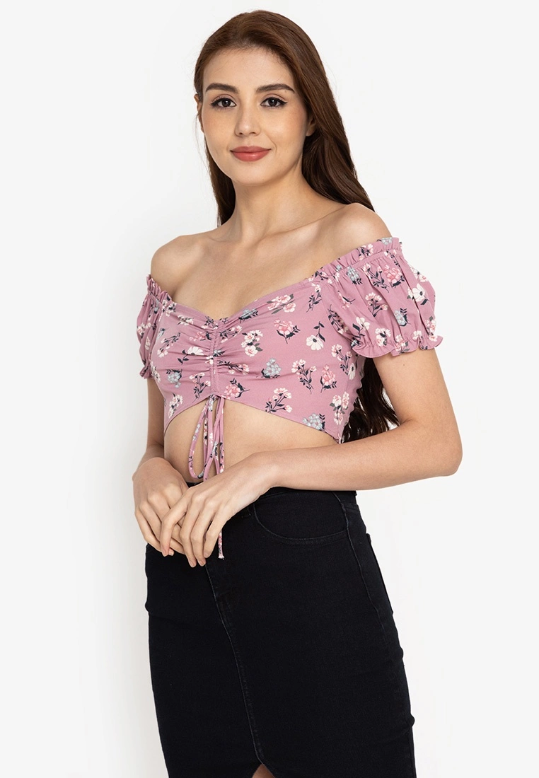 ZALORA BASICS Ruched Front Crop Top - Billede 5