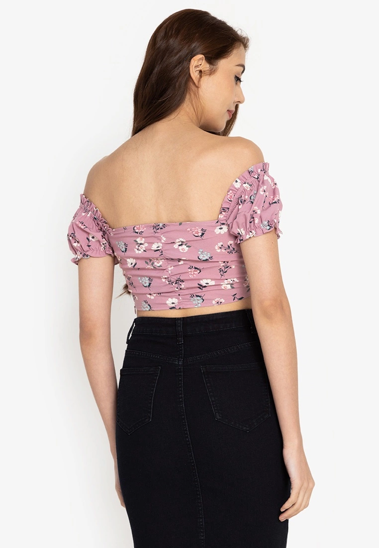 ZALORA BASICS Ruched Front Crop Top - Billede 6