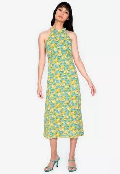 ZALORA BASICS High Neck Midi Dress