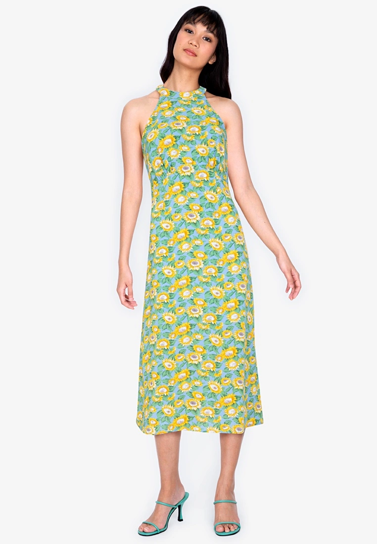 ZALORA BASICS High Neck Midi Dress