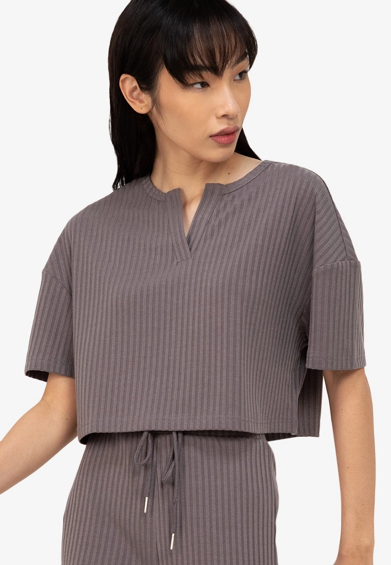 ZALORA BASICS Lounge Rib Crop Top - Billede 3