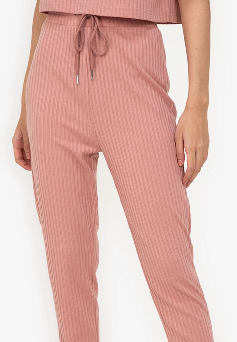 ZALORA BASICS Lounge Ribbed Drawstring Jogger - Billede 3