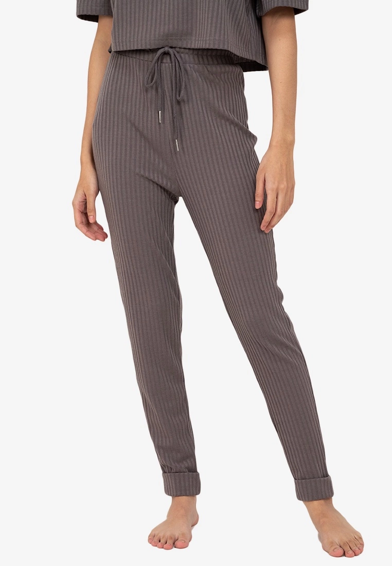 ZALORA BASICS Lounge Ribbed Drawstring Jogger