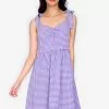 ZALORA BASICS Tie Strap Gingham Midi Dress