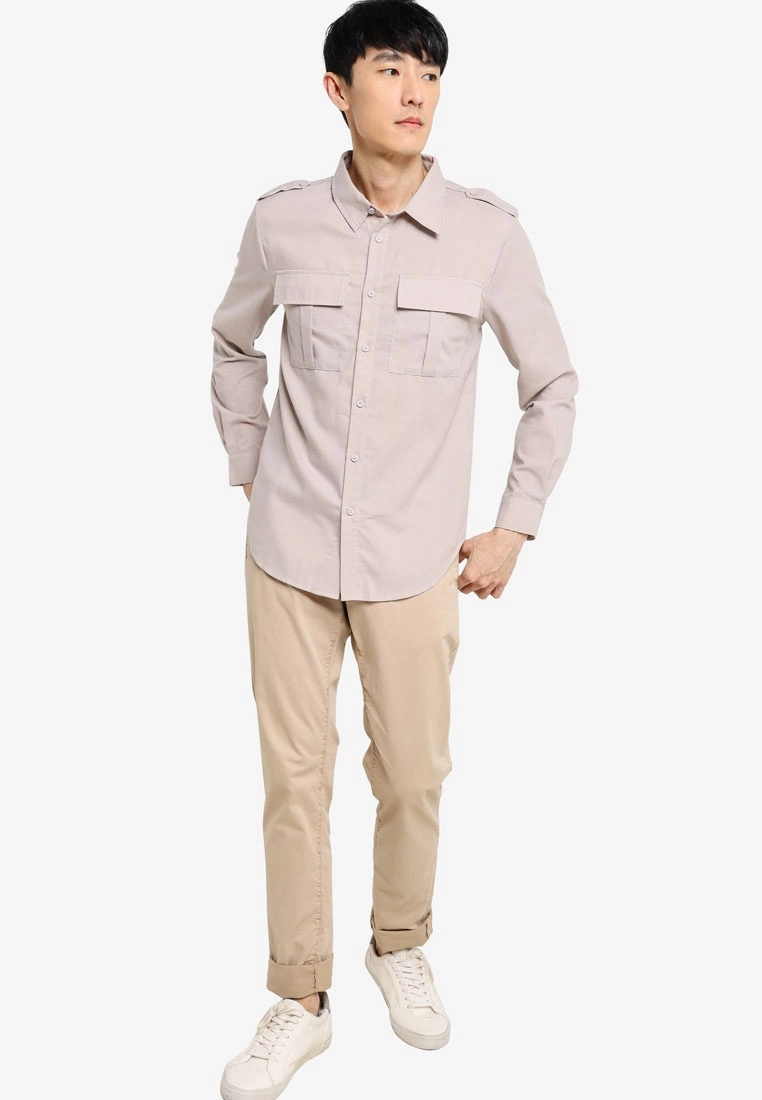 ZALORA BASICS Slim Fit Duo Pocket Utility Shirt - Billede 4