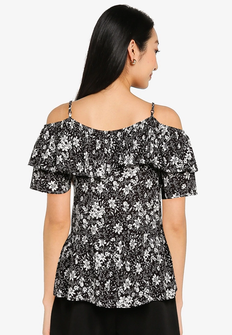 ZALORA BASICS Ruffled Cold Shoulder Top - Billede 2