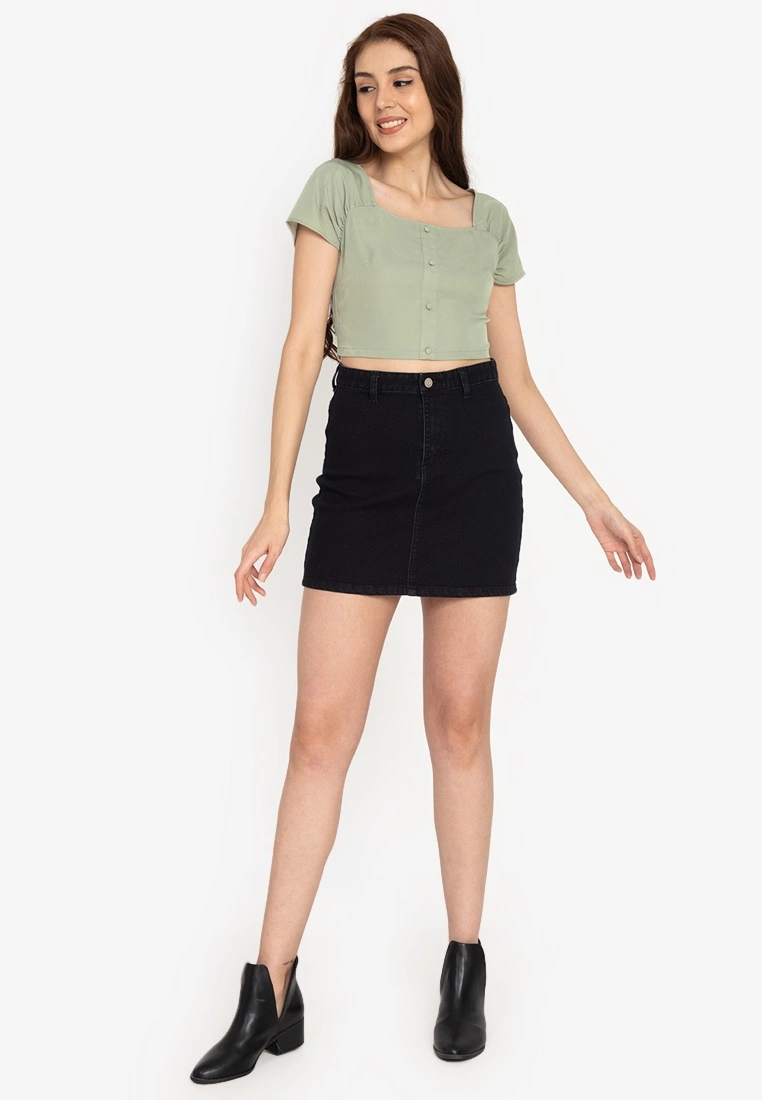 ZALORA BASICS Square Neck Crop Top - Billede 4