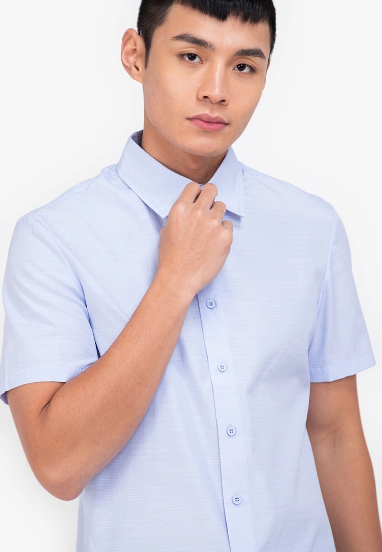 ZALORA BASICS Straight Weave Short Sleeve Shirt - Billede 3