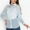 ZALORA BASICS Sheer Longline Shirt