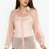 ZALORA BASICS Sheer Longline Shirt