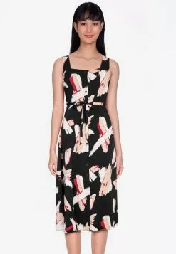 ZALORA BASICS Square Neck Midi Dress