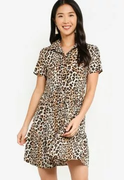 ZALORA BASICS Short Sleeve Shirt Dress