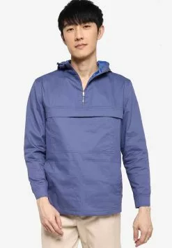 ZALORA BASICS Hooded Half Zip Anorak