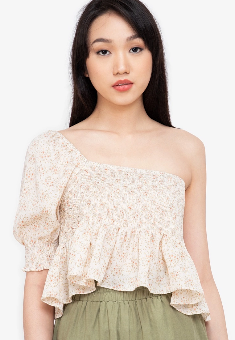 ZALORA BASICS One Shoulder Peplum Top - Billede 3