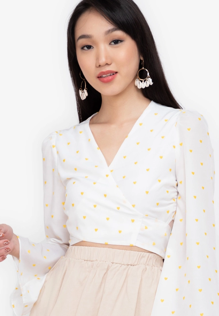 ZALORA BASICS Wrap Flare Sleeve Top - Billede 3